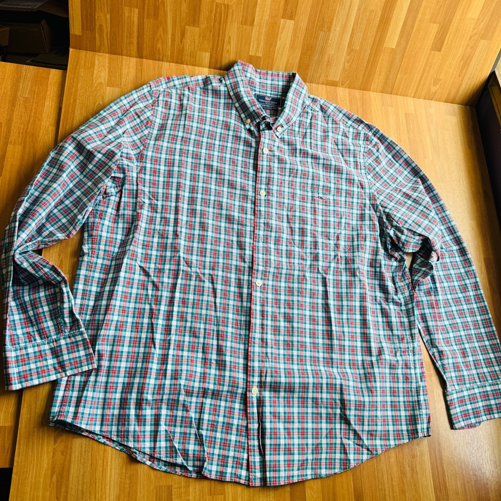 Vineyard vines, slim fit Tucker shirt, plaid XL cotton, long sleeve button-down